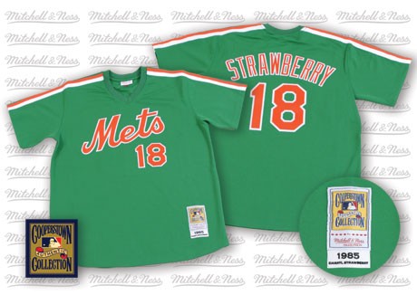 2012 New style New York Mets 18 Darryl Strawberry Green Throwback MLB Jersey
